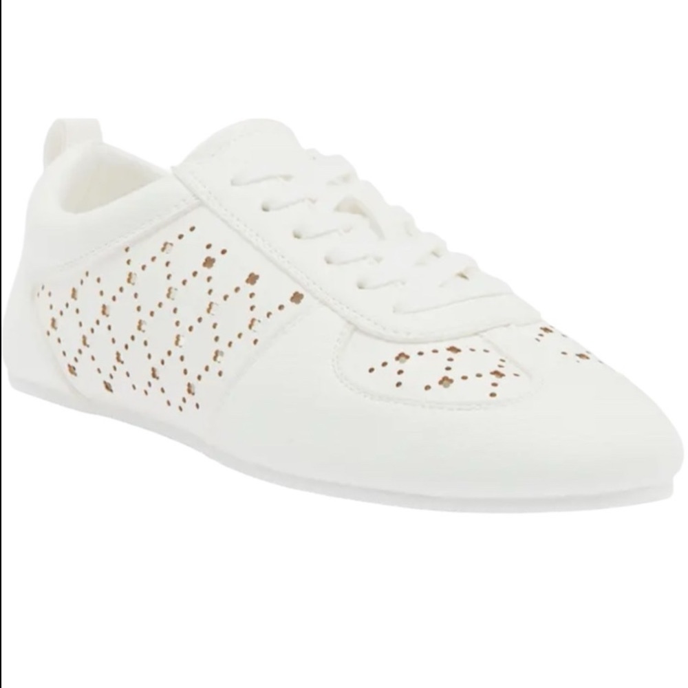 Splendid Women’s Sneakers White Laser Cut Low Top Lace Up Sporty T-Toe Size 6.5